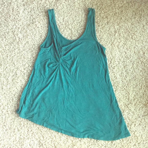Anthropologie teal tank top with cool twist🌸 - Picture 1 of 6